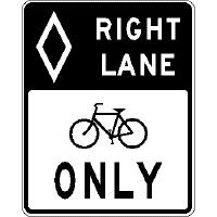 bike right lane only